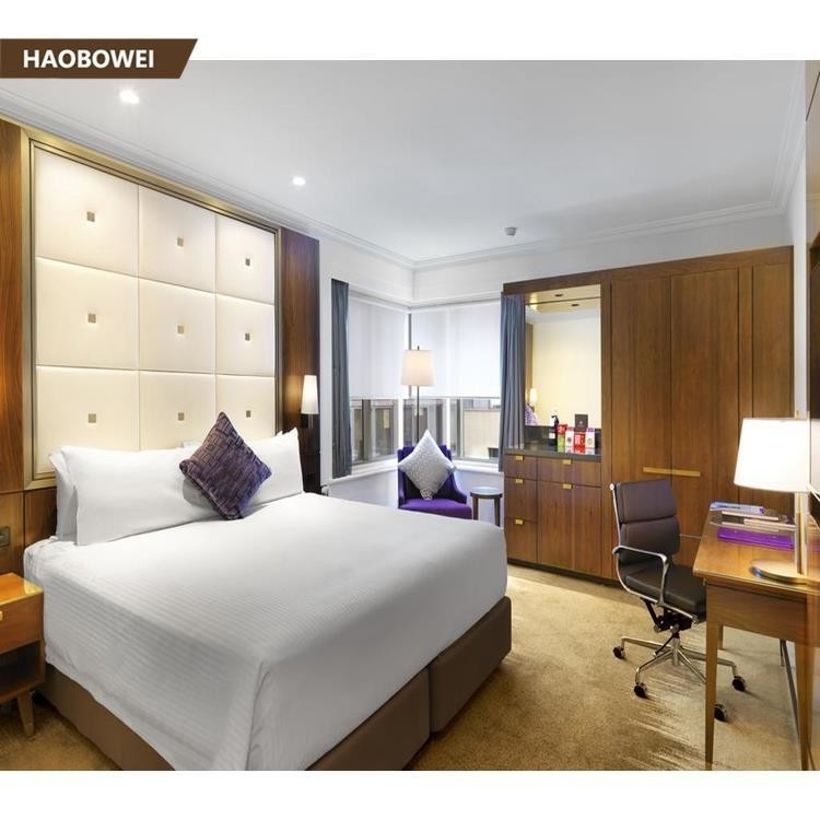 5 ดาว JW Marriott โรงแรม เฟอร์นิเจอร์ห้องนอน ชุด สําหรับอพาร์ทเมนท์ Twin Size สีสันสูง