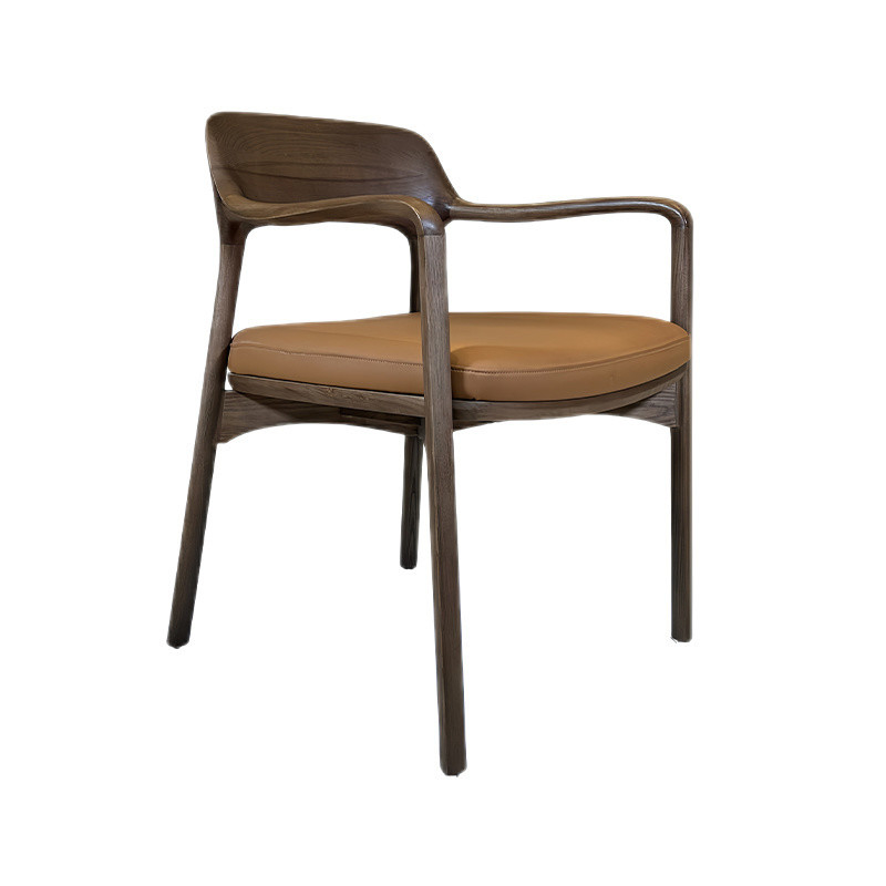 Indoor Furniture Home Hotel Restaurant Sets with Solid Wood Chairs and Curved Backrest