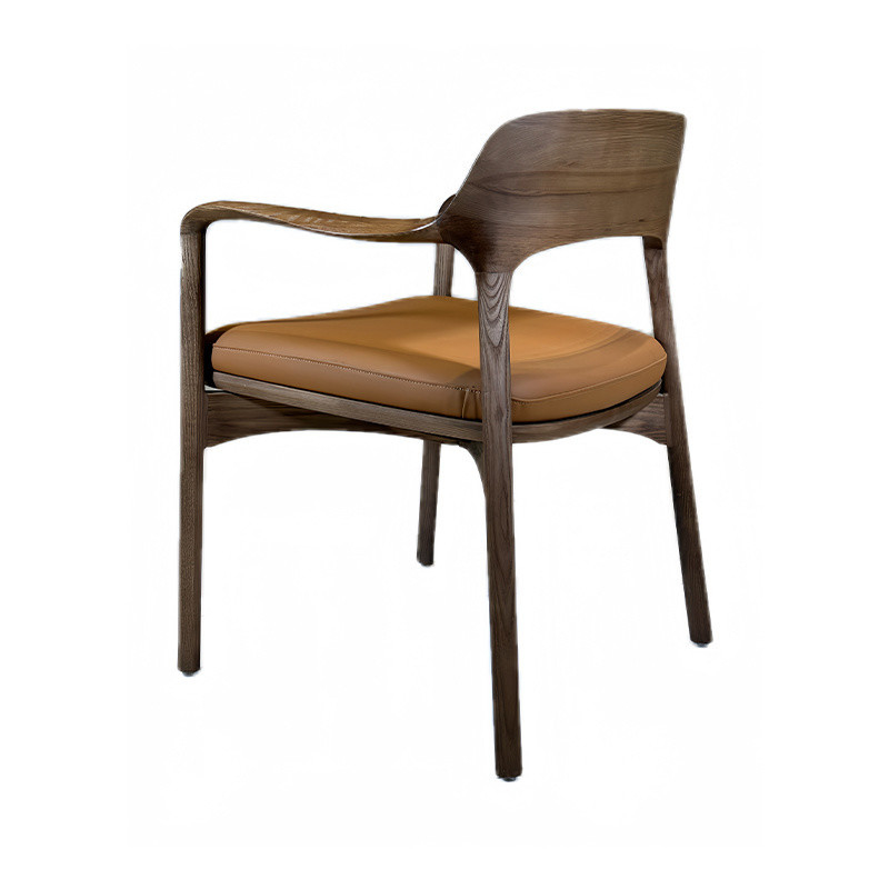 Indoor Furniture Home Hotel Restaurant Sets with Solid Wood Chairs and Curved Backrest