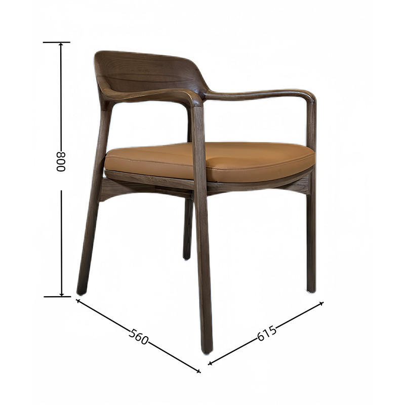 Indoor Furniture Home Hotel Restaurant Sets with Solid Wood Chairs and Curved Backrest