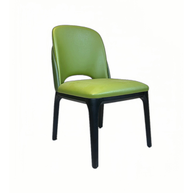Banquet Party Mustard PU Leather Dining Chair Ash Wood For Home Dining Room