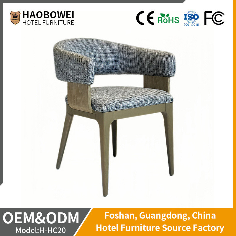 Simple and Durable Solid Wood Fabric Chair for Restaurant Dining Room Hotel Furniture
