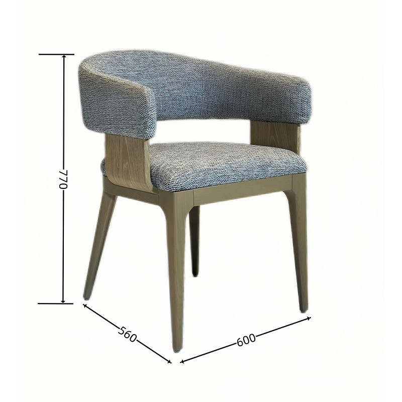 Simple and Durable Solid Wood Fabric Chair for Restaurant Dining Room Hotel Furniture