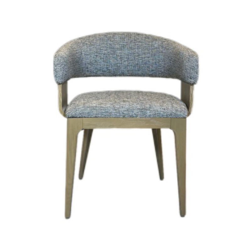 Solid Wood Fabric Chair for Dining Room Customized Ash Wood Frame Hotel Furniture