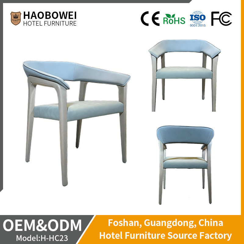 Ash Wood Fabric Back Chair for Adult Suitable Soft Package in Restaurant Hotel Furniture
