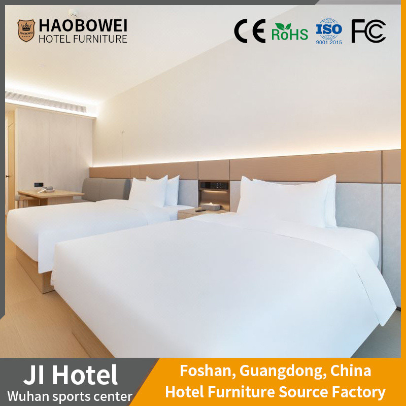 Ensemble de chambre d'hôtel de style moderne avec meubles de lit rotatifs fixes de Foshan