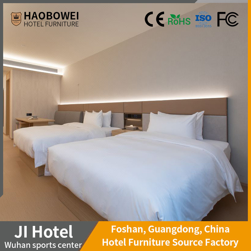 5 chambres doubles ensemble Resort Hôtel Meubles Lit Foshan dans un style moderne pour le train / la mer