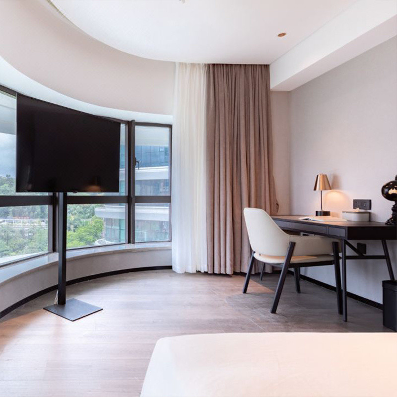 Foshan dossier incurvé en cendres cadre en bois meubles d'hôtel ensemble de chambre standard King Size