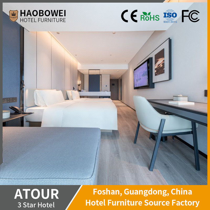 Double Wooden Bedroom Set with 3 Star Headboard Repair Services and Lifetime in Foshan