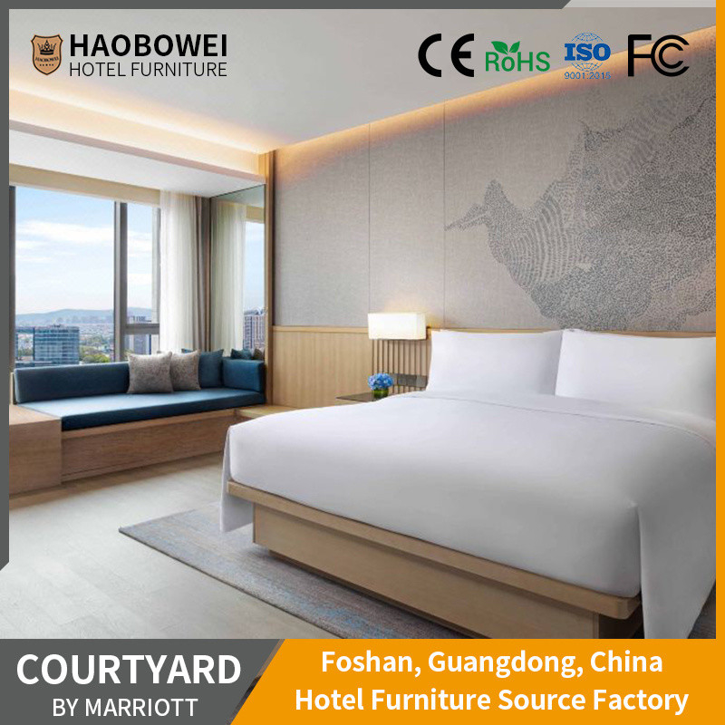 Foshan 4 Star King Size Bedroom Set Marriott Hotel Furniture Bedroom For Customization