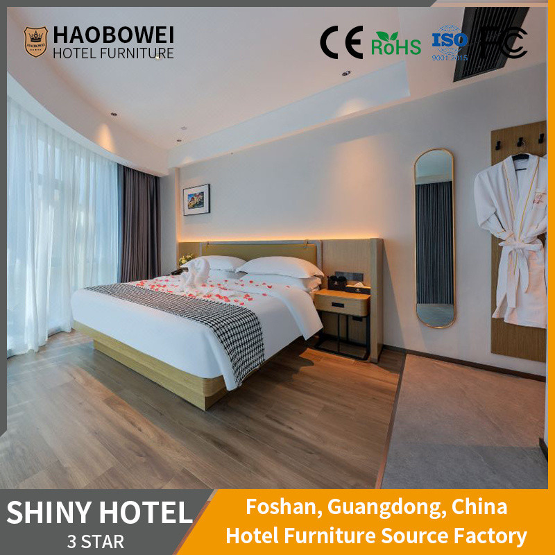 Resort Hotel Modern Style Business Standard Double Bedroom Set Headboard Bed Furniture