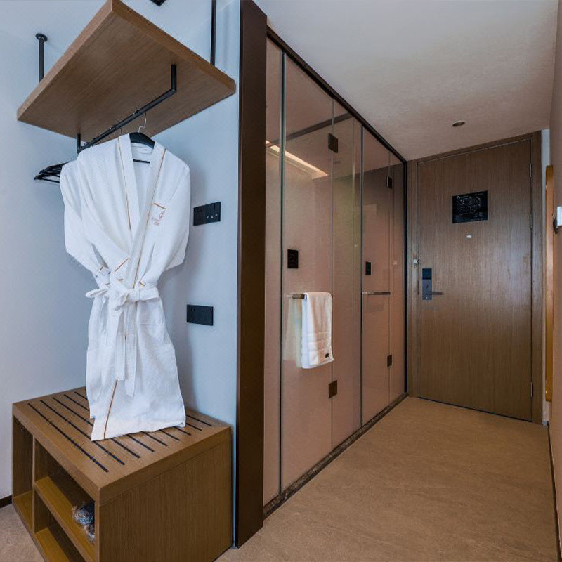 SHINY-HS op maat gemaakte drie sterren hotel meubels moderne luxe stijl king size slaapkamer set