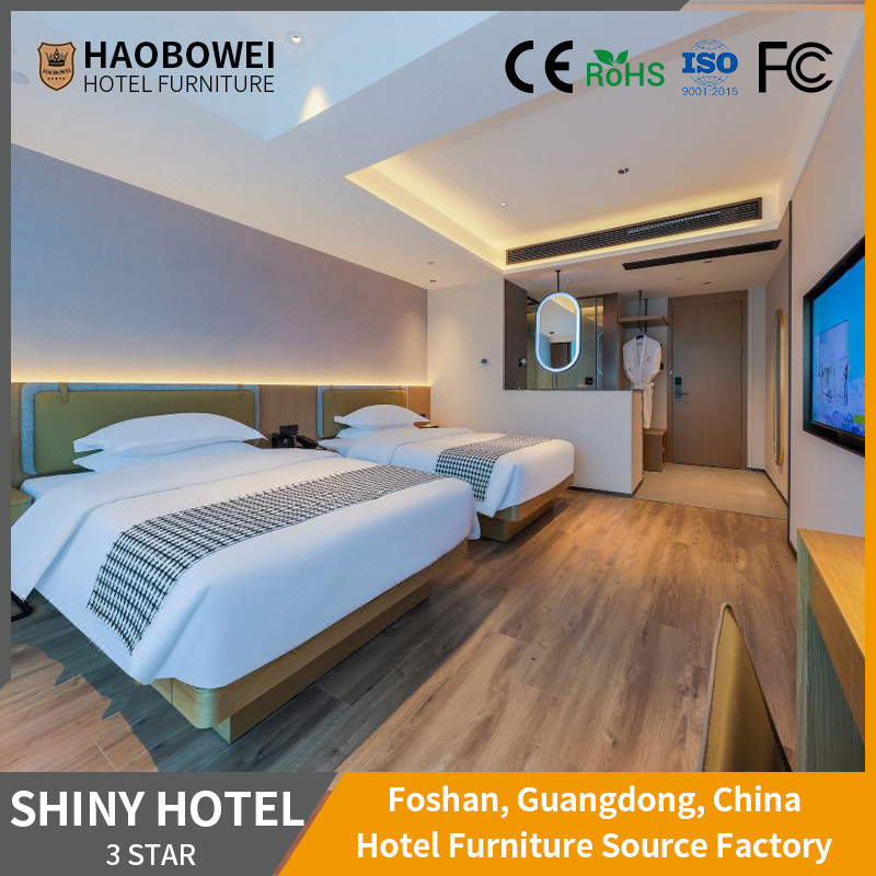 Customized US Hotel Furniture Foshan Luxury Style Standard King Size Bedroom Bed 3 Star