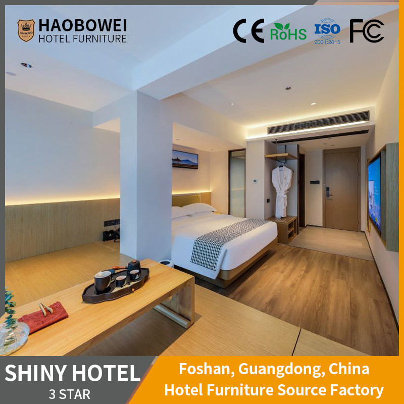 Meubles d'hôtel 3 étoiles de Foshan Style de luxe King Size Chambre à coucher avec dossier incurvé