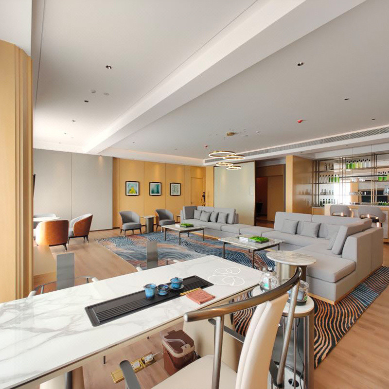 Set Kamar Tidur Ukuran Raja Standar Furniture Untuk WYNDHAM-GRAND-ZQ Resort Hotel Di Foshan