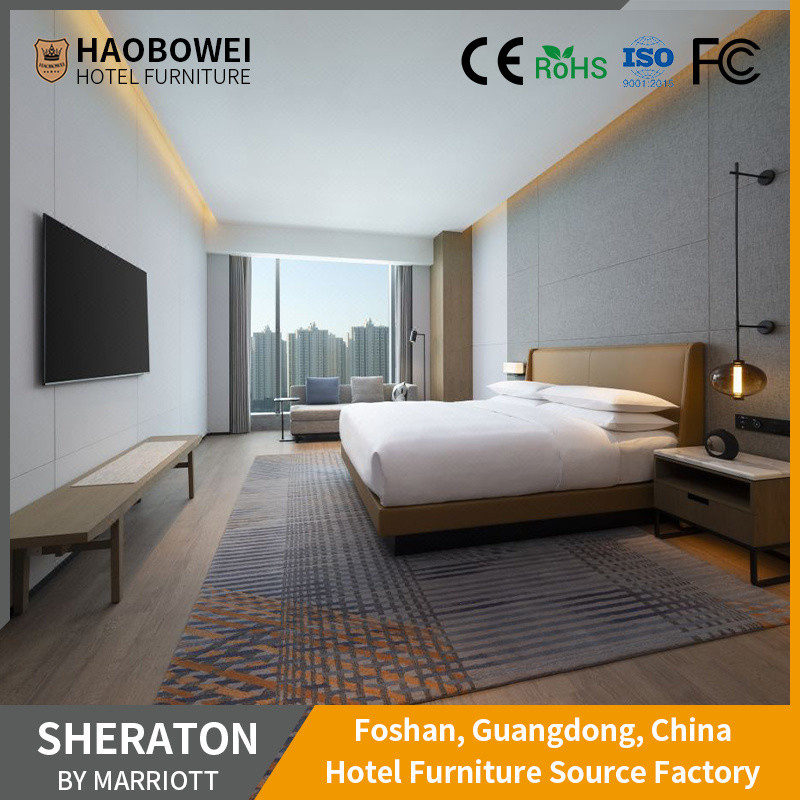 Customized Ash Wood Frame Sheraton Five Star Resort King Size Bedroom Set Furniture