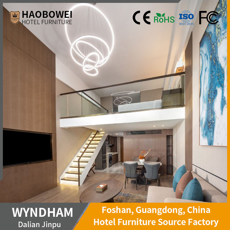 Foshan Furniture Double Bedroom Set Headboard Business Resort Custom Five Star Hotel