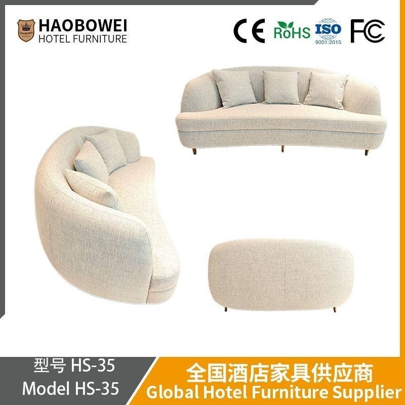 Cat&prime's Paw Milk Flannel Stoffen Sofa, Nieuw Model voor woonkamer, Kleine grootte, Moderne en eenvoudige, witte room stijl, gebogen sofa.