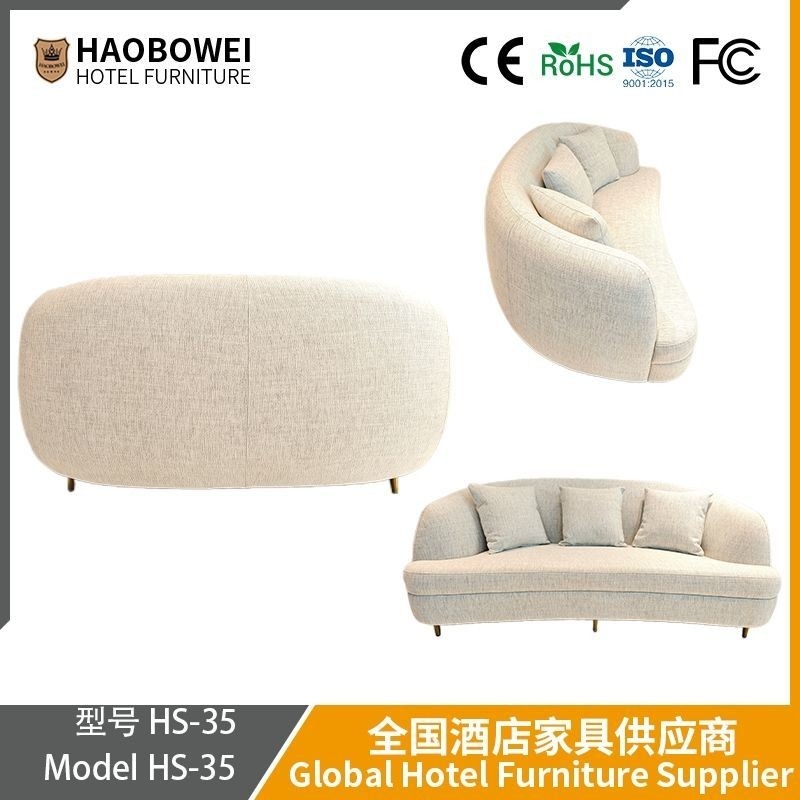 Cat&prime's Paw Milk Flannel Stoffen Sofa, Nieuw Model voor woonkamer, Kleine grootte, Moderne en eenvoudige, witte room stijl, gebogen sofa.