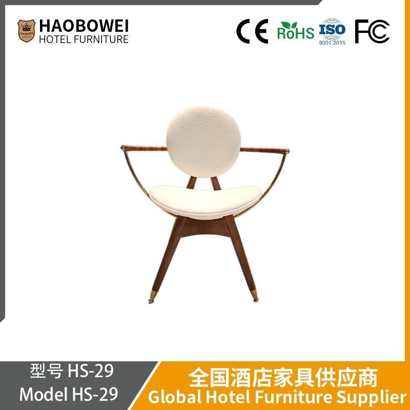 Cream Wind Eetstoel Home Solid Wood Back Designer Stoel Model Eetkamer Tafel en stoel Internet Celebrity Restaurant Kruk