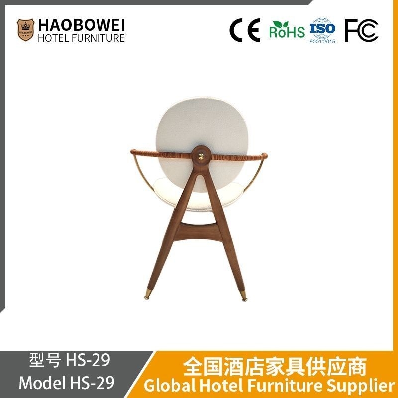 Cream Wind Eetstoel Home Solid Wood Back Designer Stoel Model Eetkamer Tafel en stoel Internet Celebrity Restaurant Kruk