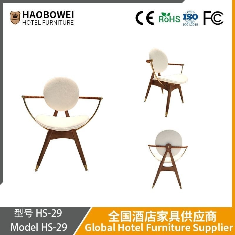 Cream Wind Eetstoel Home Solid Wood Back Designer Stoel Model Eetkamer Tafel en stoel Internet Celebrity Restaurant Kruk