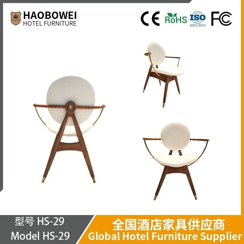 Cream Wind Eetstoel Home Solid Wood Back Designer Stoel Model Eetkamer Tafel en stoel Internet Celebrity Restaurant Kruk