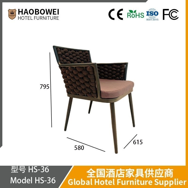 Nordic Outdoor Sofa Courtyard Teak Rattan Sofa Combination Villa Rattan Woven Sofa Open-Air Garden Outdoor Furniture